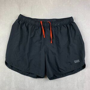 Saxx Men Shorts XL Black Hightail 2N1 Liner Lined 5" Running Lightweight Stretch